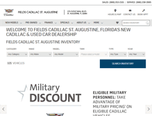 Tablet Screenshot of fieldscadillacstaugustine.com